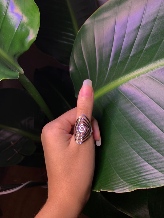 Large Silver Spiral Ring