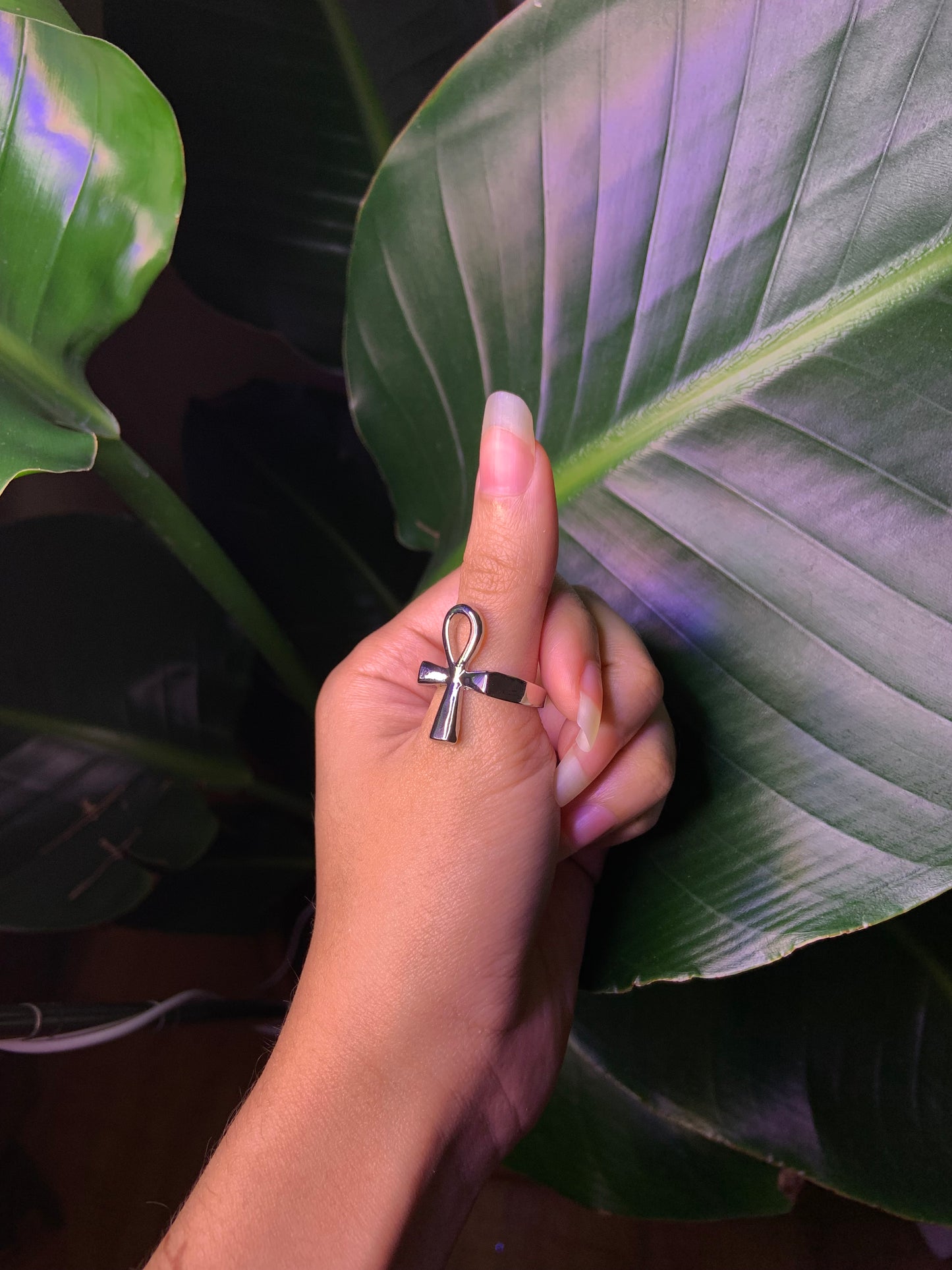 Large Silver Ankh Ring