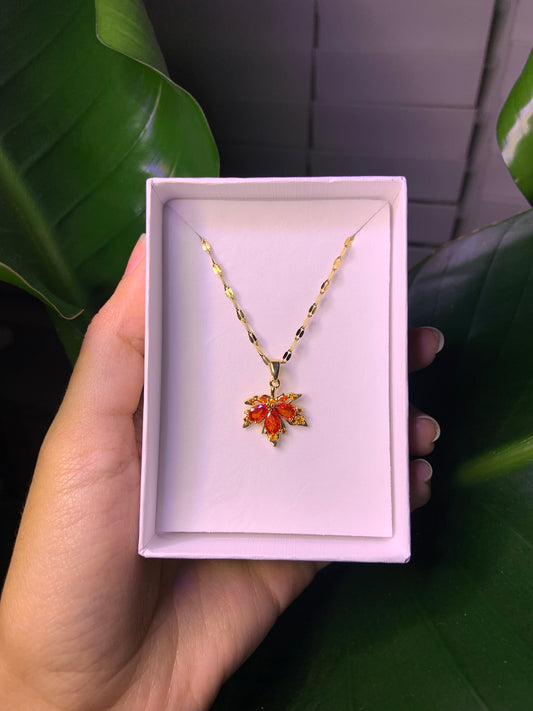 Gold Plated Autumn Leaf Necklace