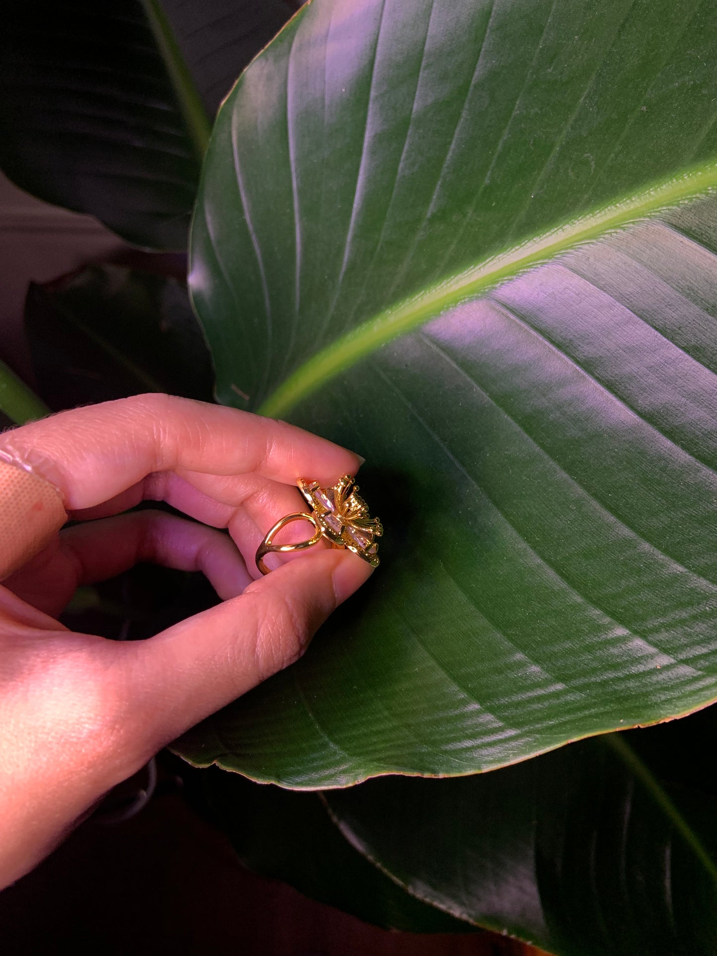 Large Gold Flower Ring