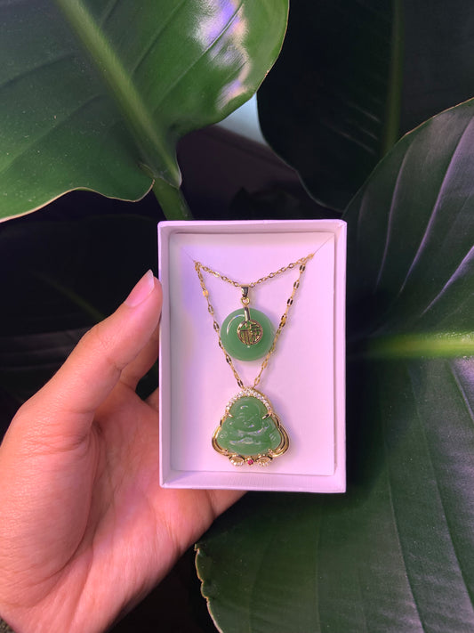 Gold Plated Jade Set