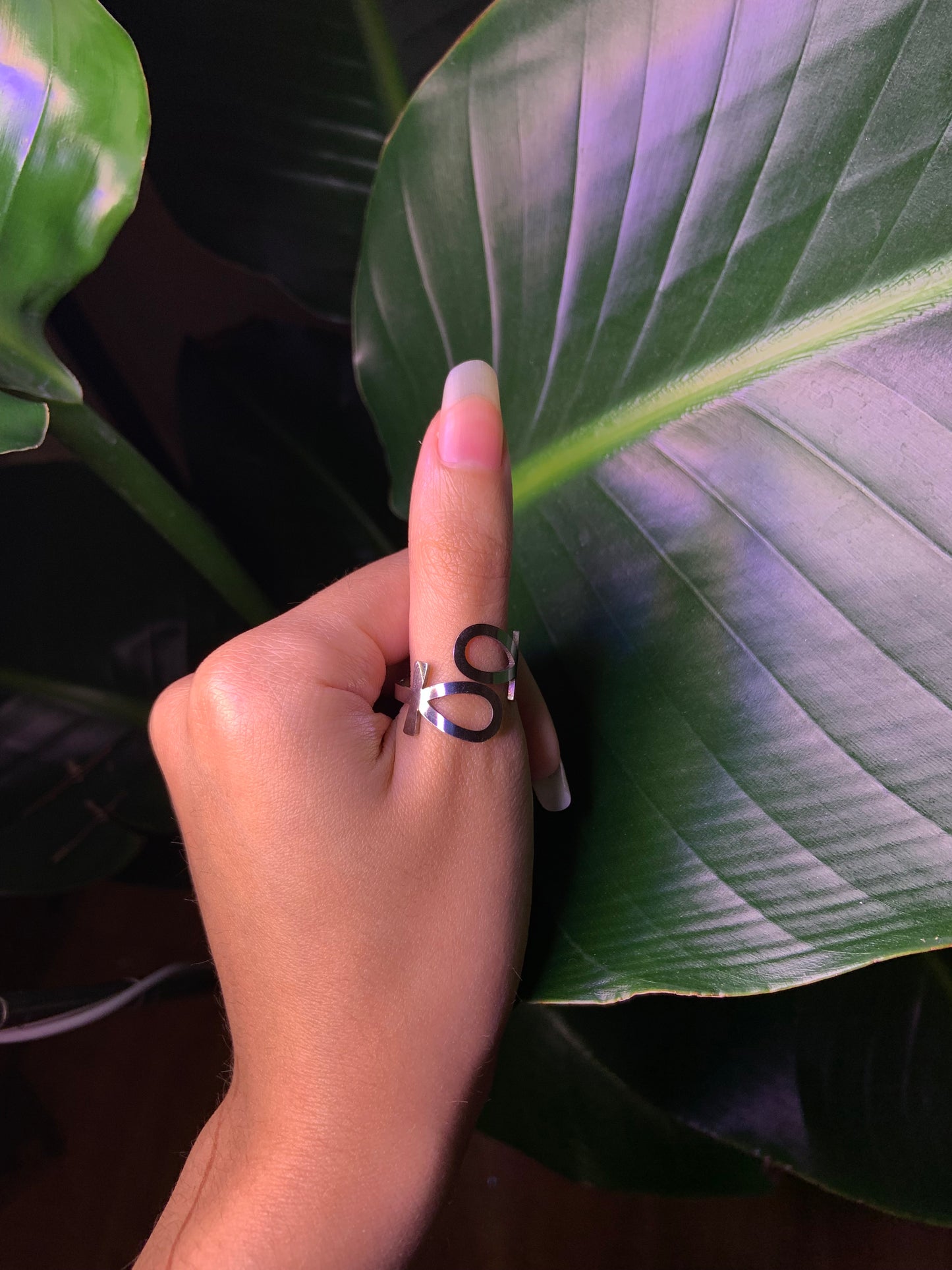 Wrap Around Silver Ankh Ring