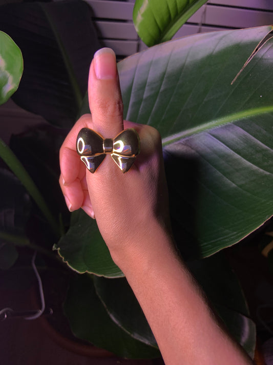 Gold Statement Bow Ring