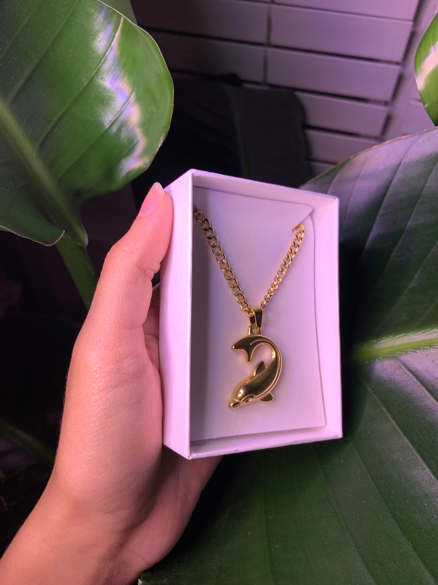 Gold Plated Dolphin Necklace