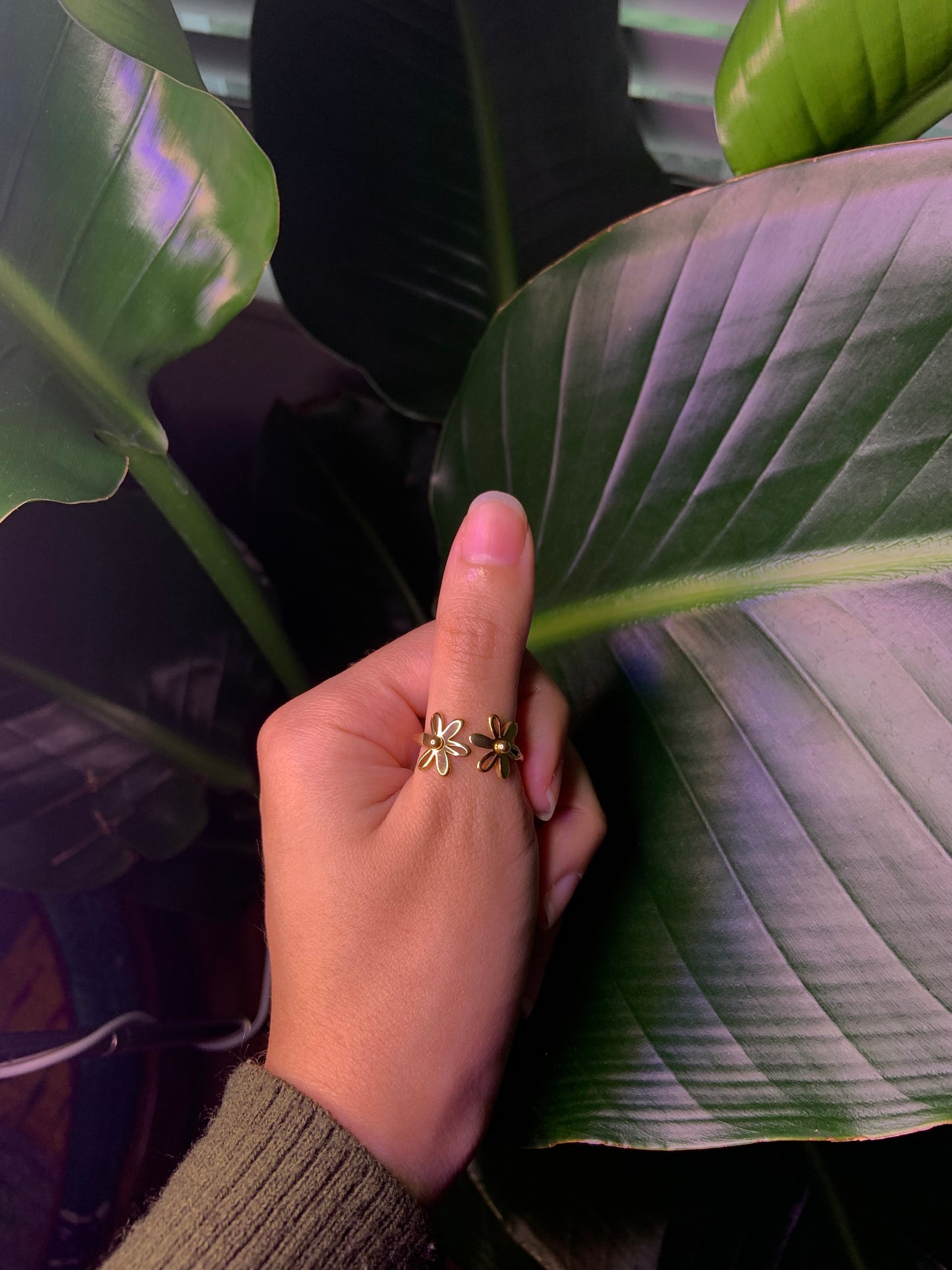 Gold Plated Flower Ring