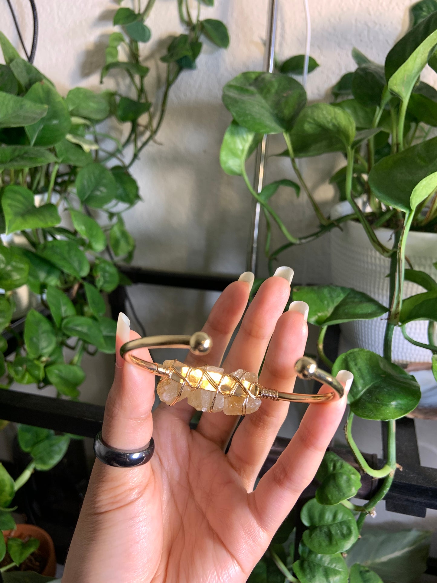 Raw wire wrapped citrine bracelet