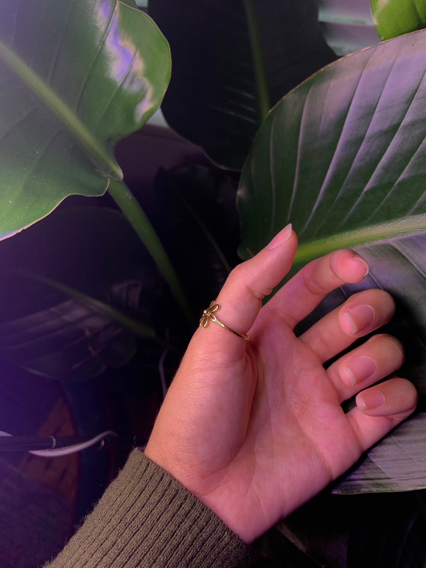 Gold Plated Flower Ring