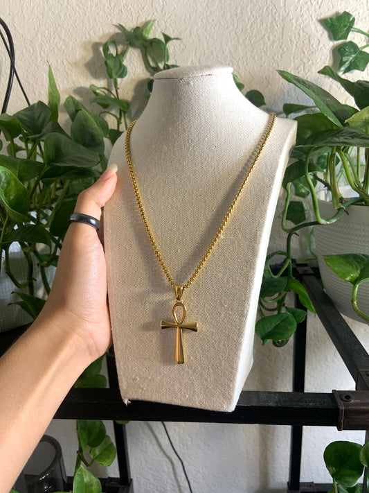 Golden ankh necklace