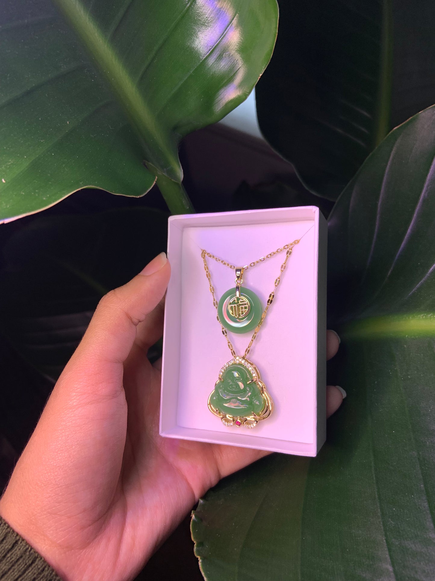 Gold Plated Jade Set