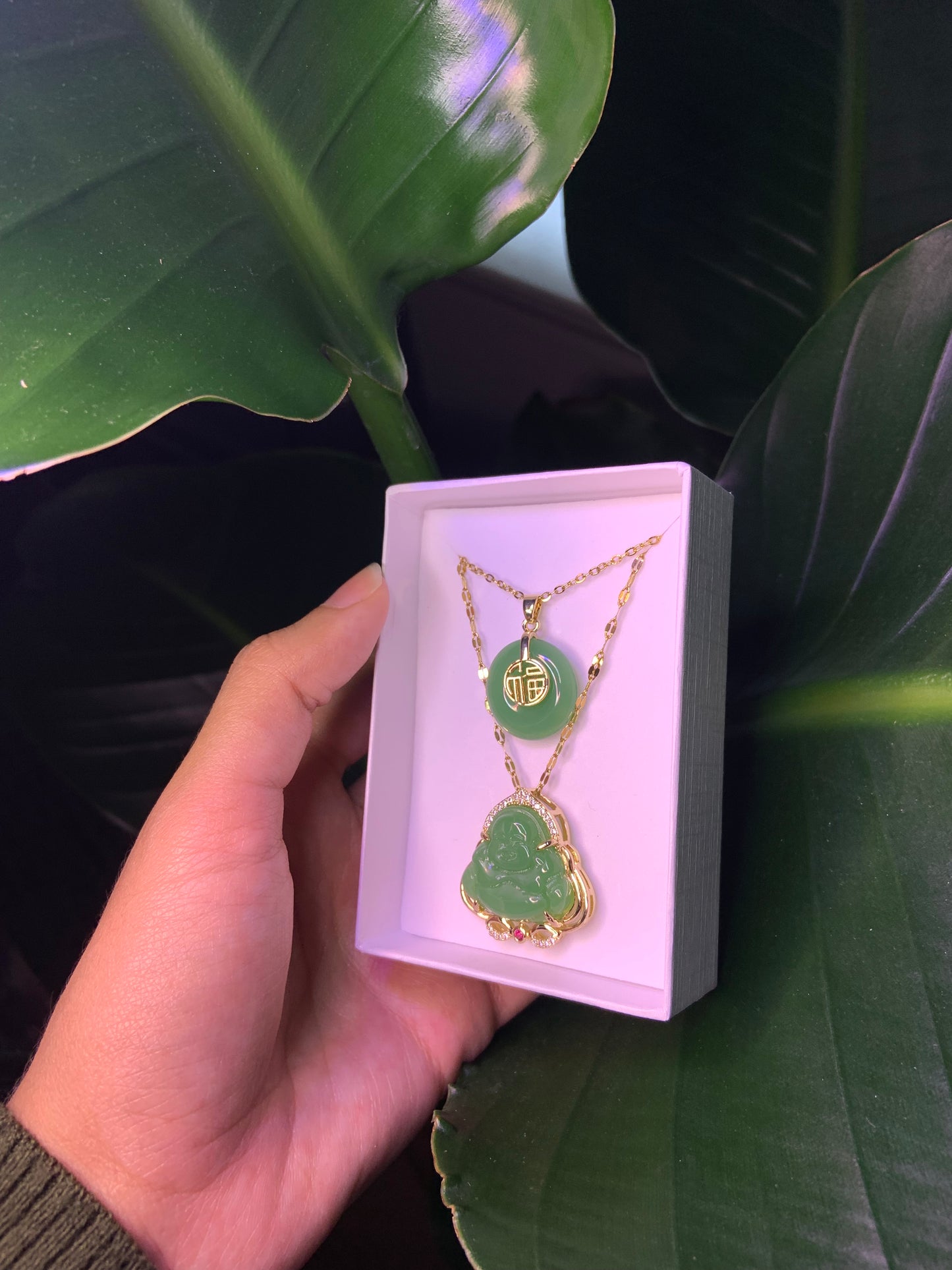 Gold Plated Jade Set