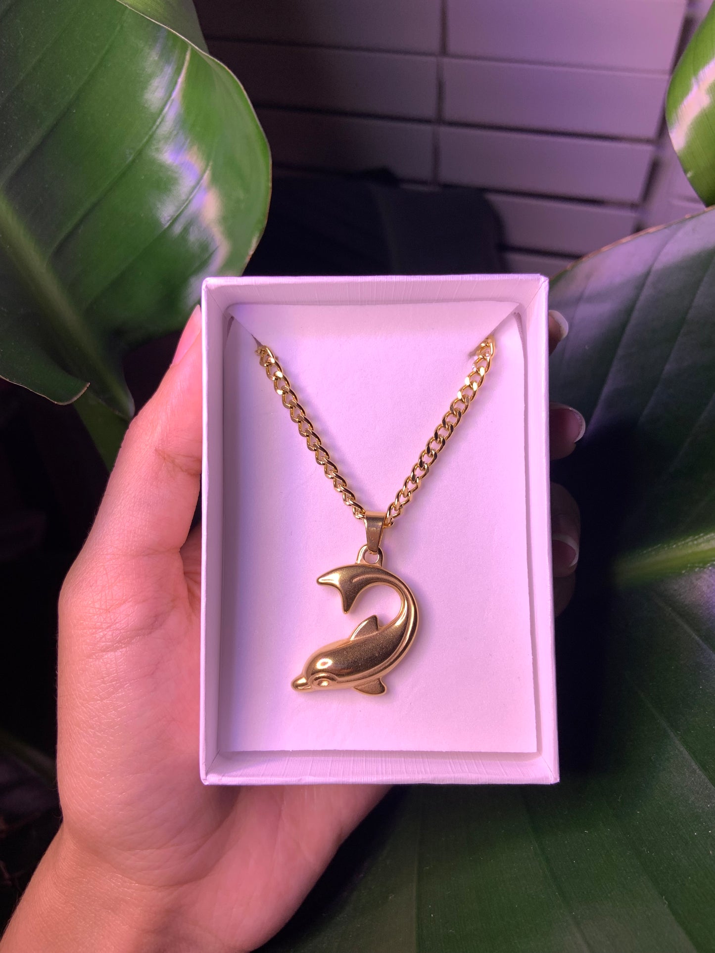 Gold Plated Dolphin Necklace