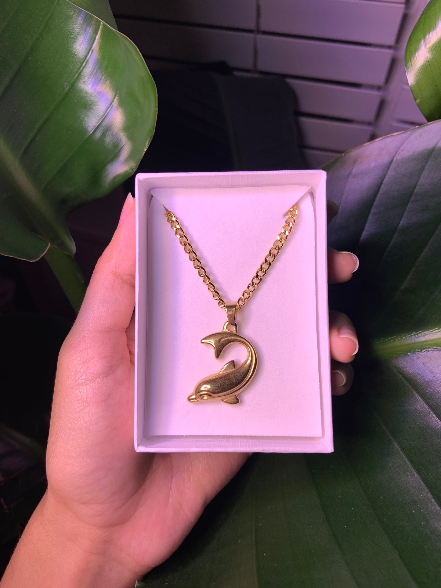 Gold Plated Dolphin Necklace