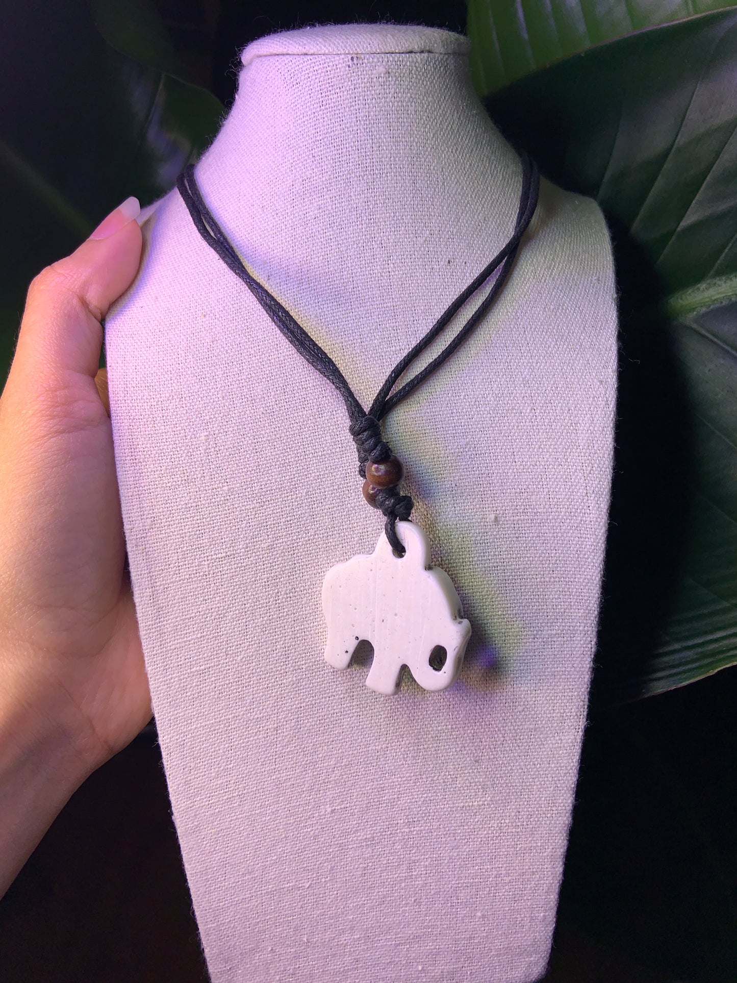 Carved Elephant Necklace