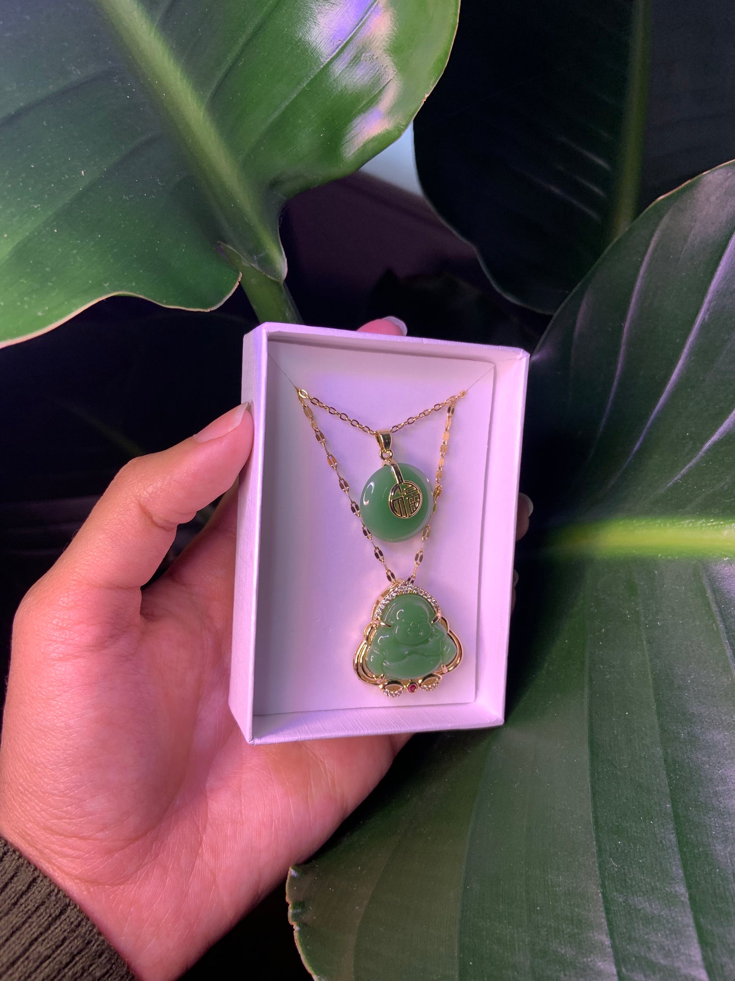 Gold Plated Jade Set