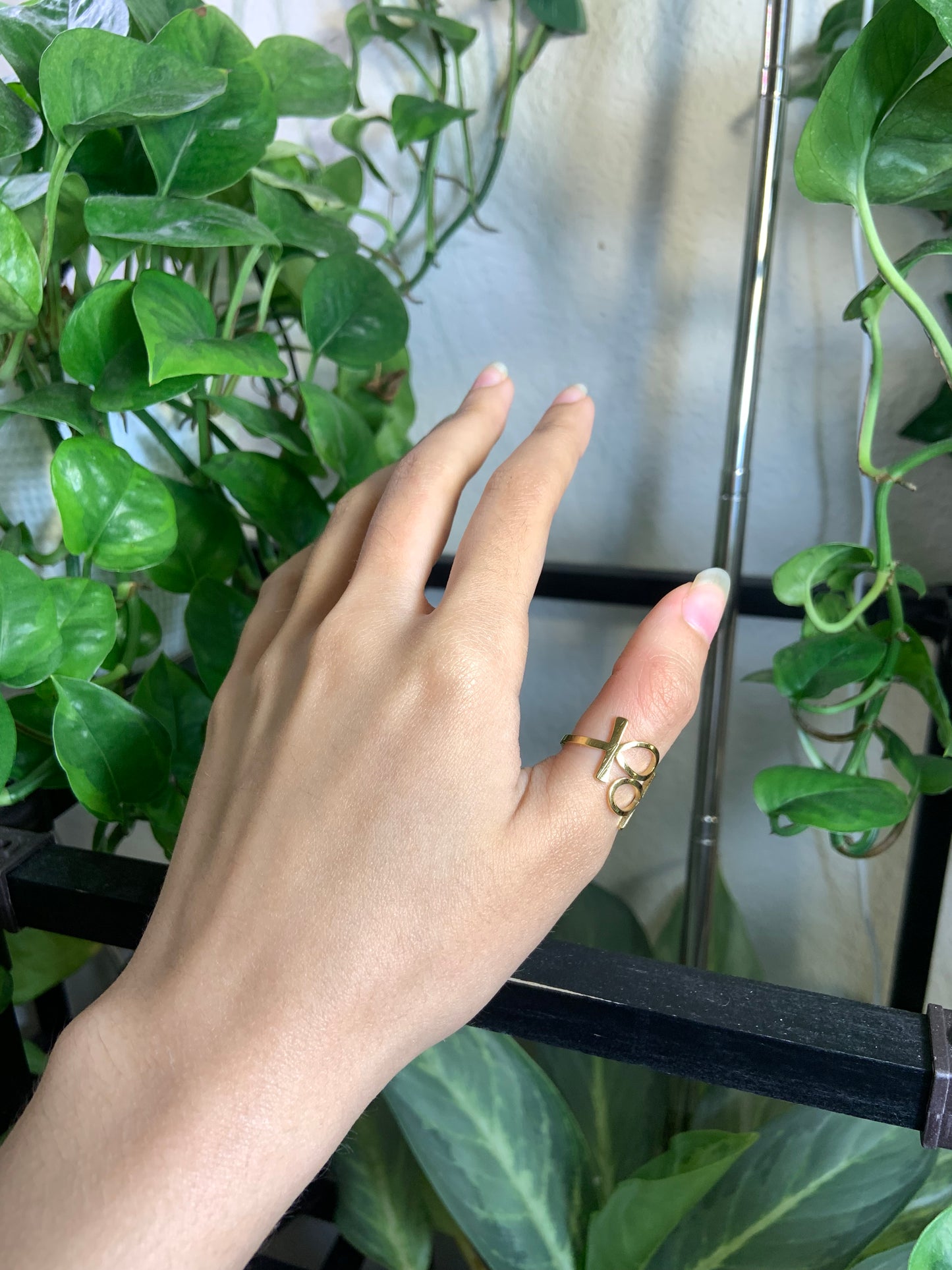 Dainty wrap around ankh ring