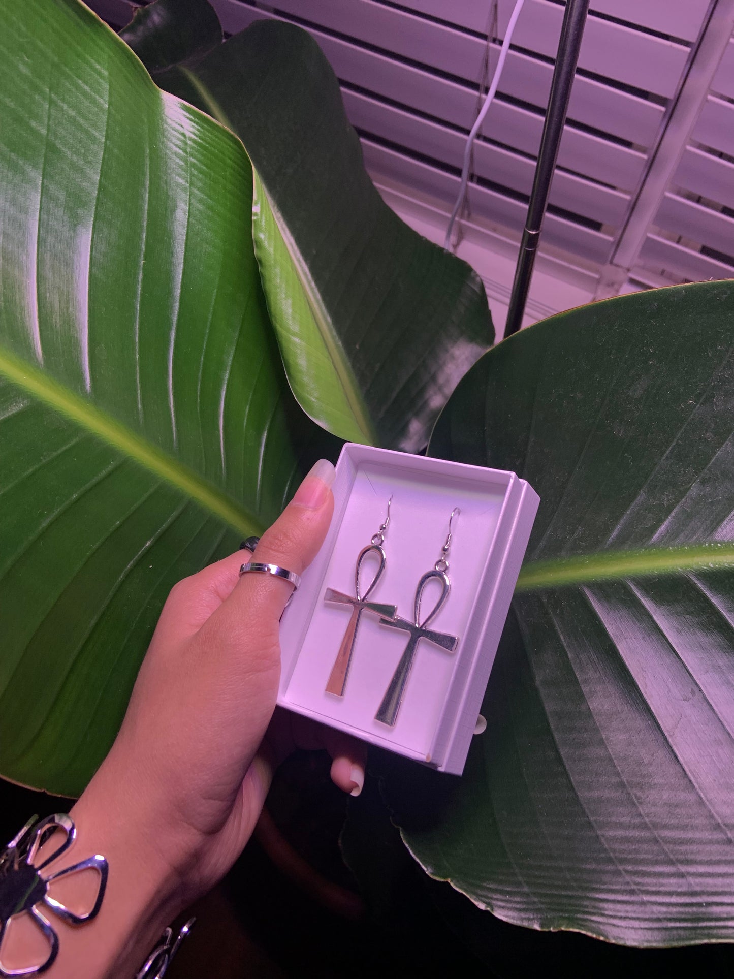 Silver Ankh Earrings