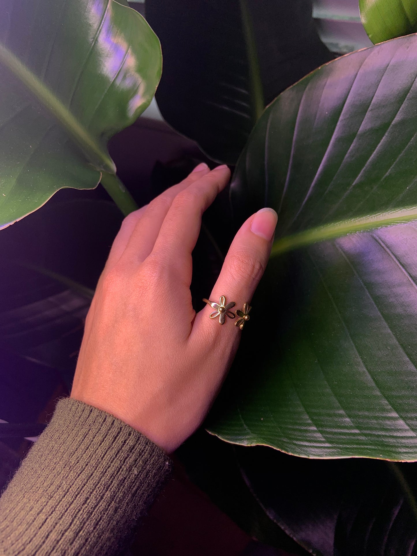 Gold Plated Flower Ring