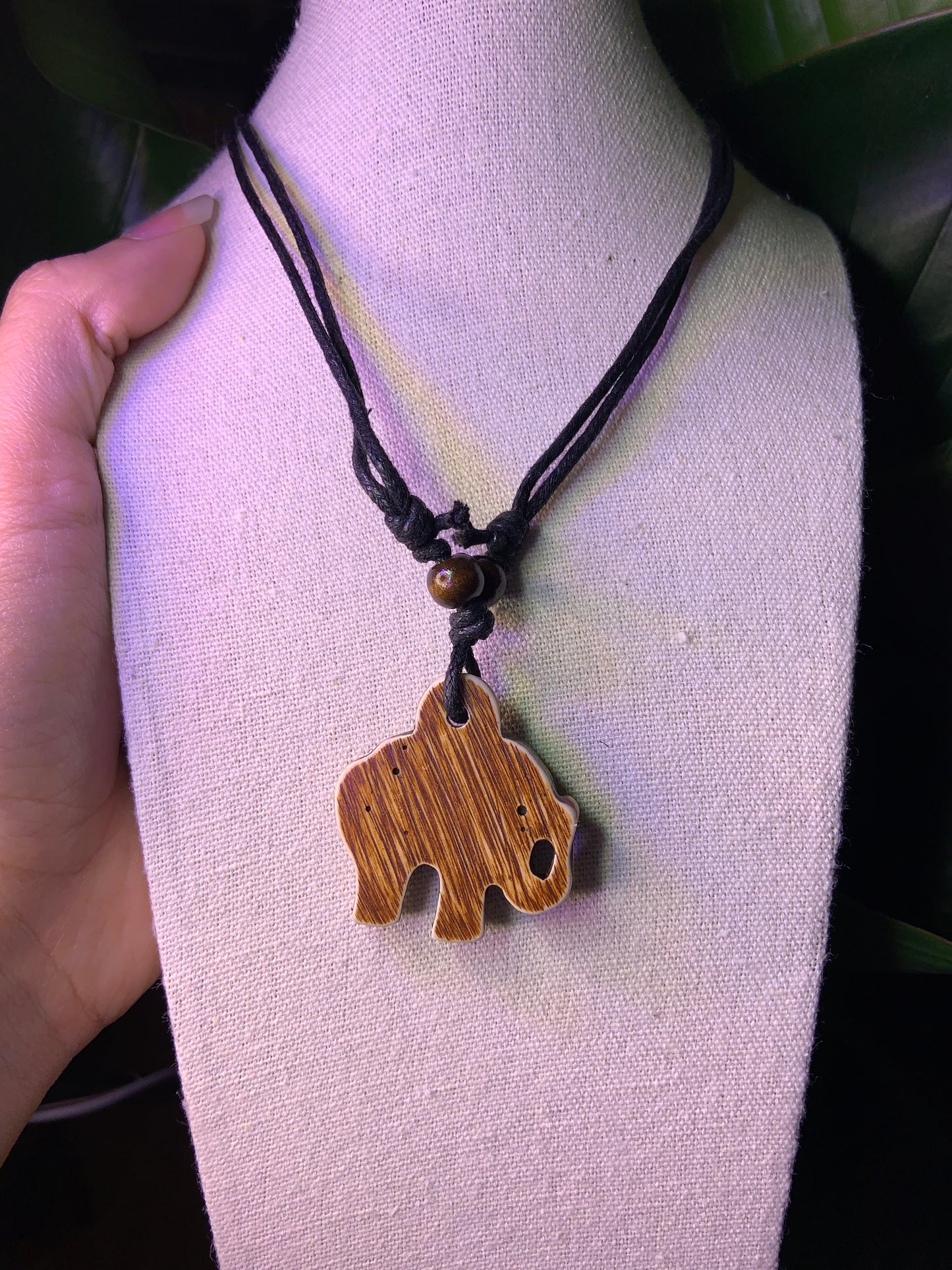 Carved Elephant Necklace