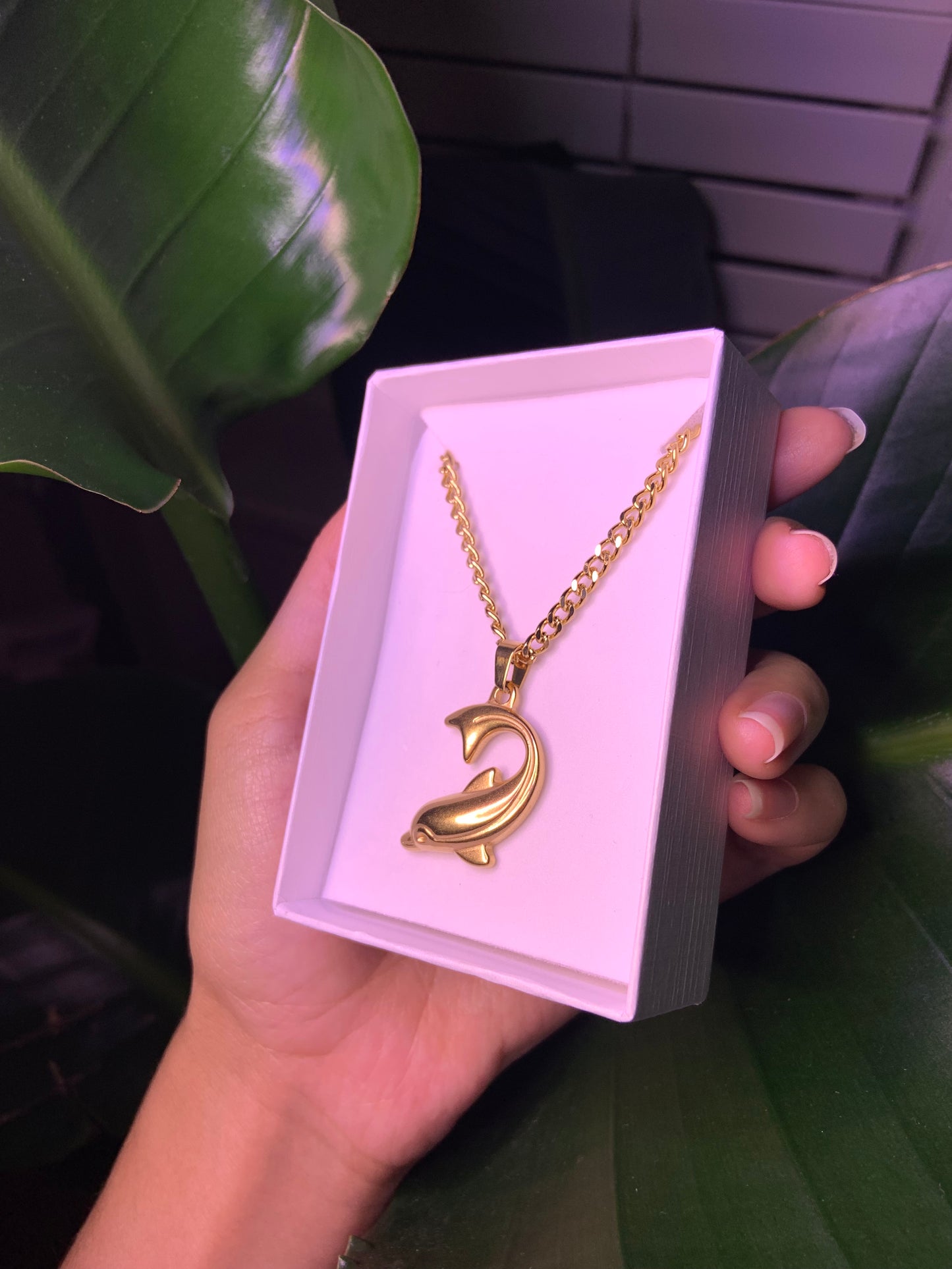 Gold Plated Dolphin Necklace