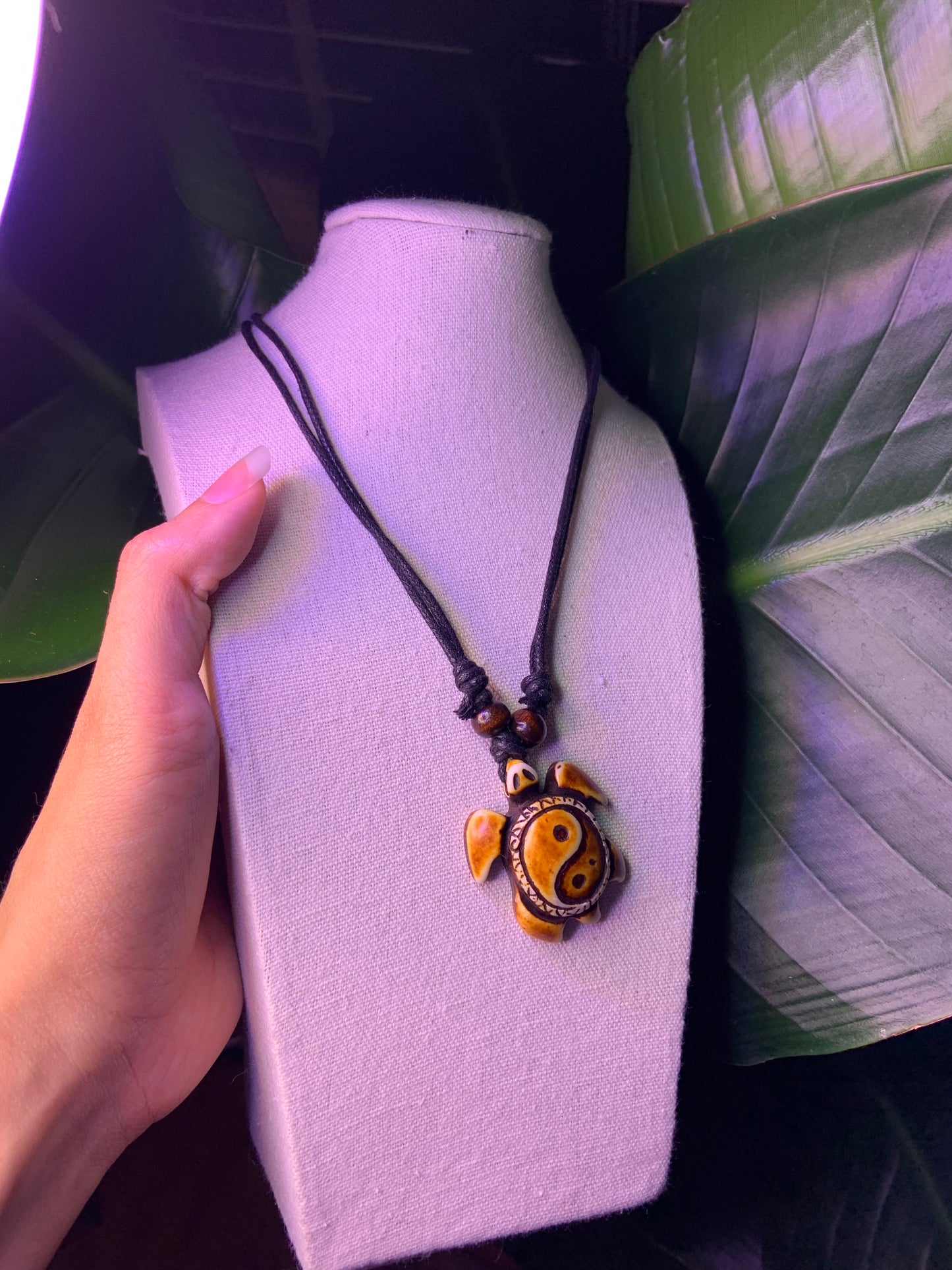 Yin and Yang Turtle Necklace