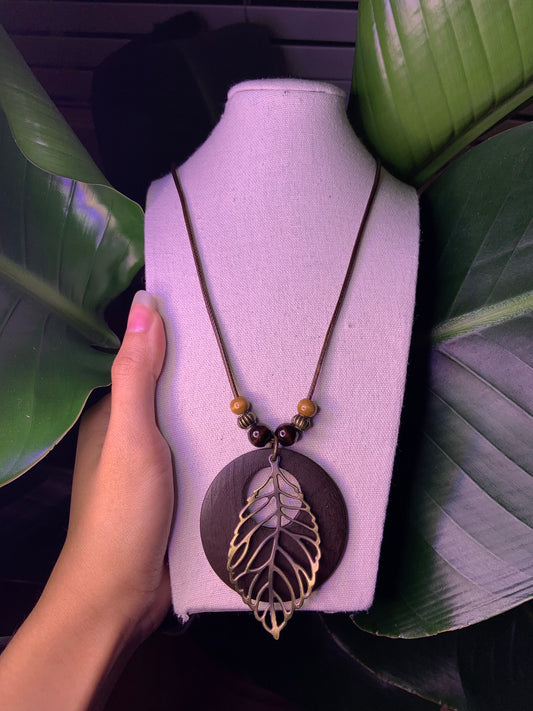 Wooden Leaf Pendant